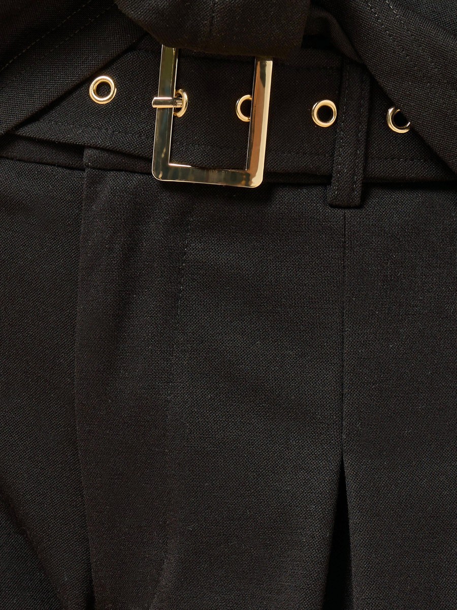 Pleated Wide Leg Pants with Belt