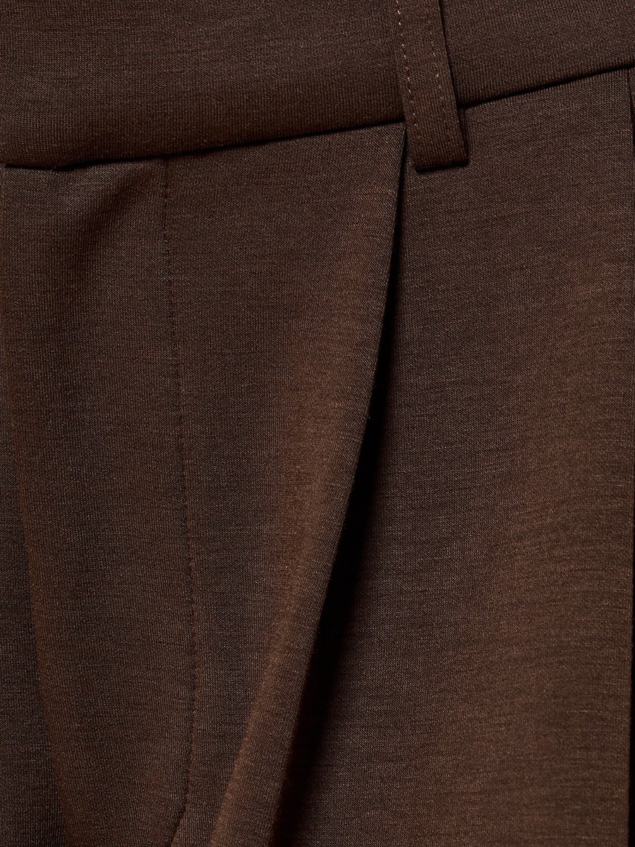 Constructed Waistband Pleated Pants