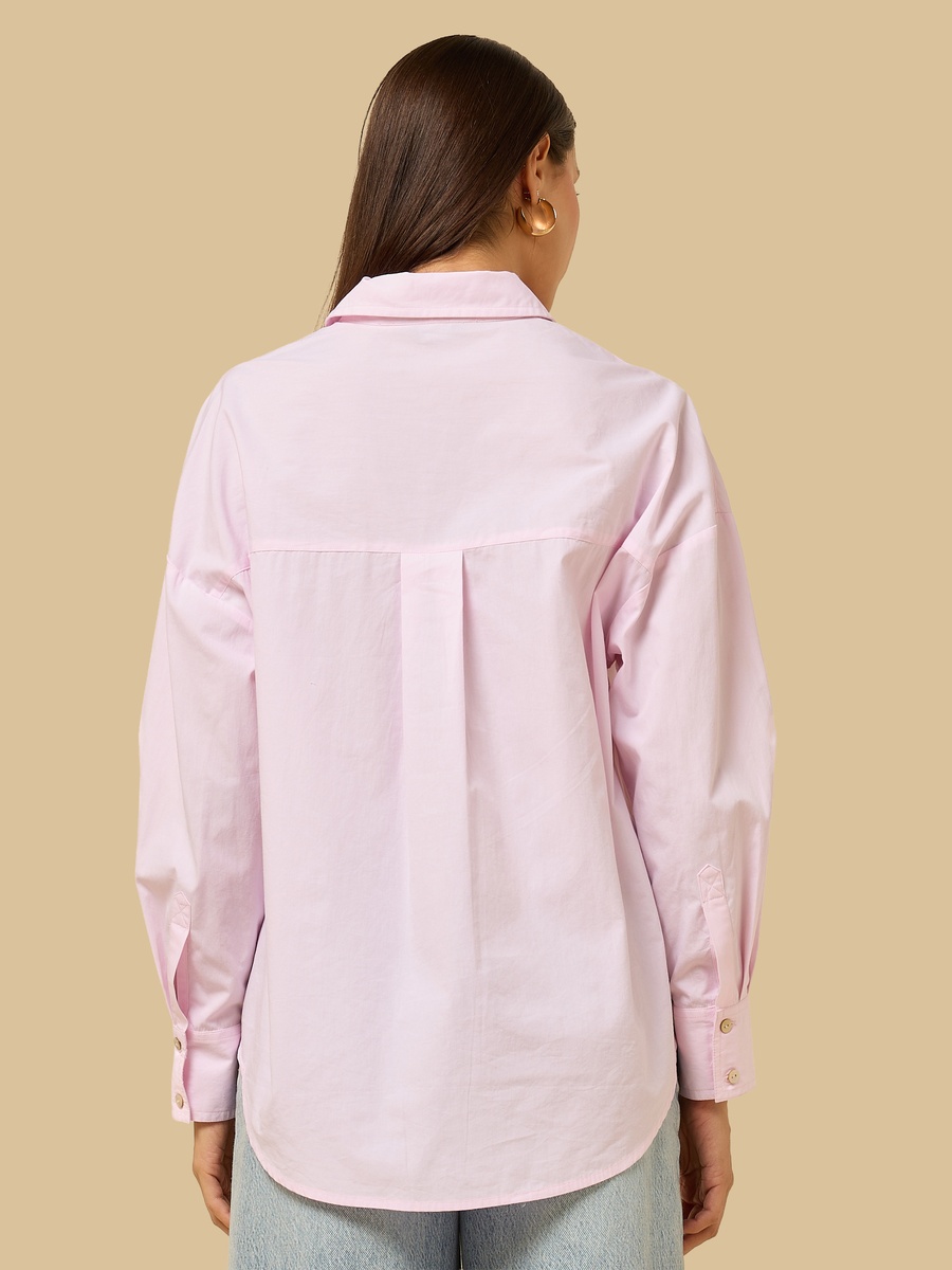 Embroidered Oversized Poplin Shirt