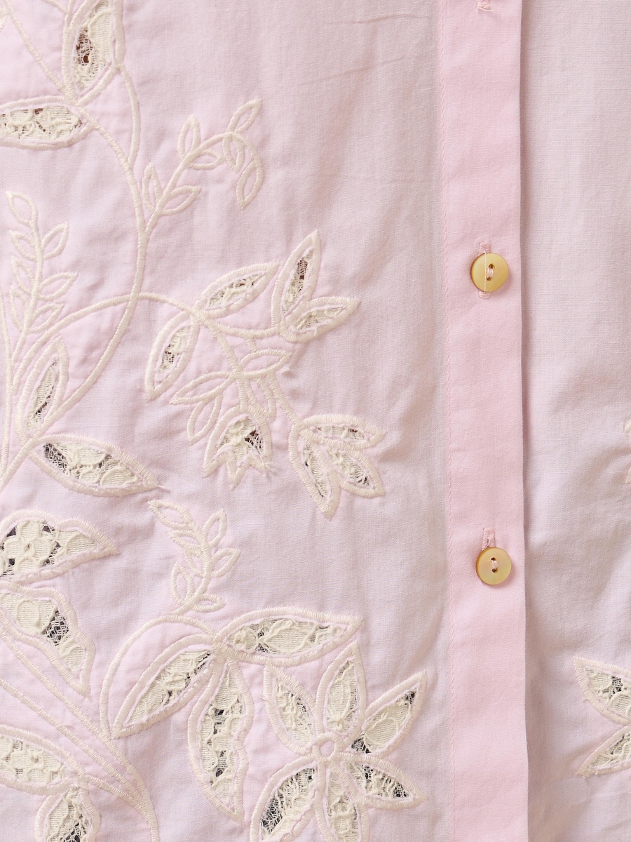 Embroidered Oversized Poplin Shirt