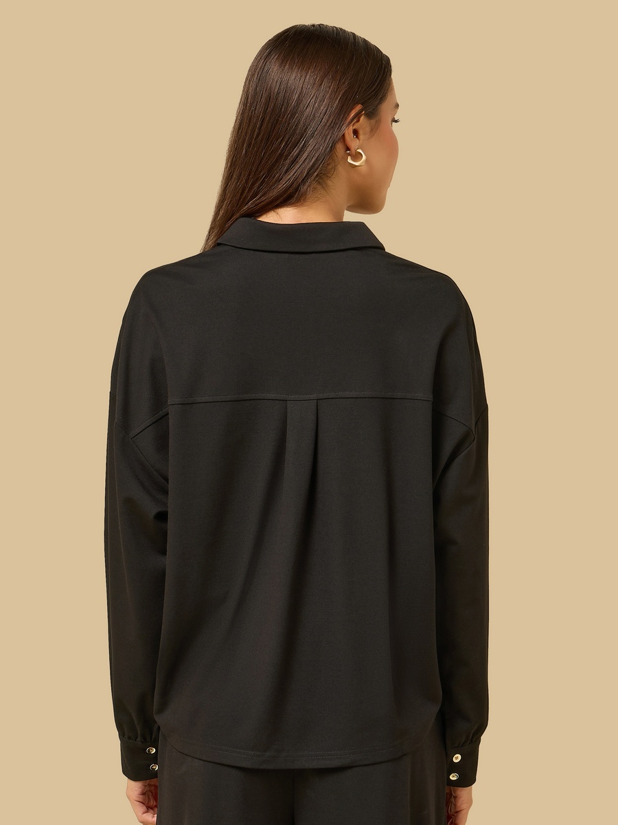 Collared Shirt with Knot Detail