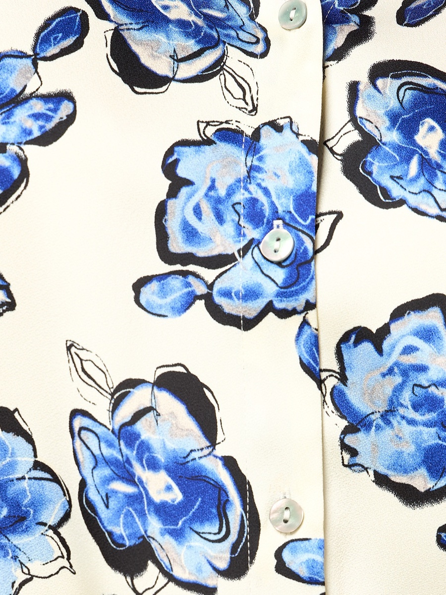 Floral Print Oversized Satin Shirt