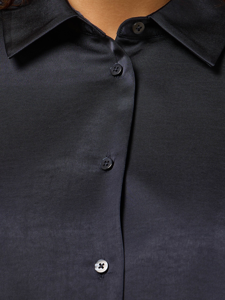 Satin Bubble Hem Shirt