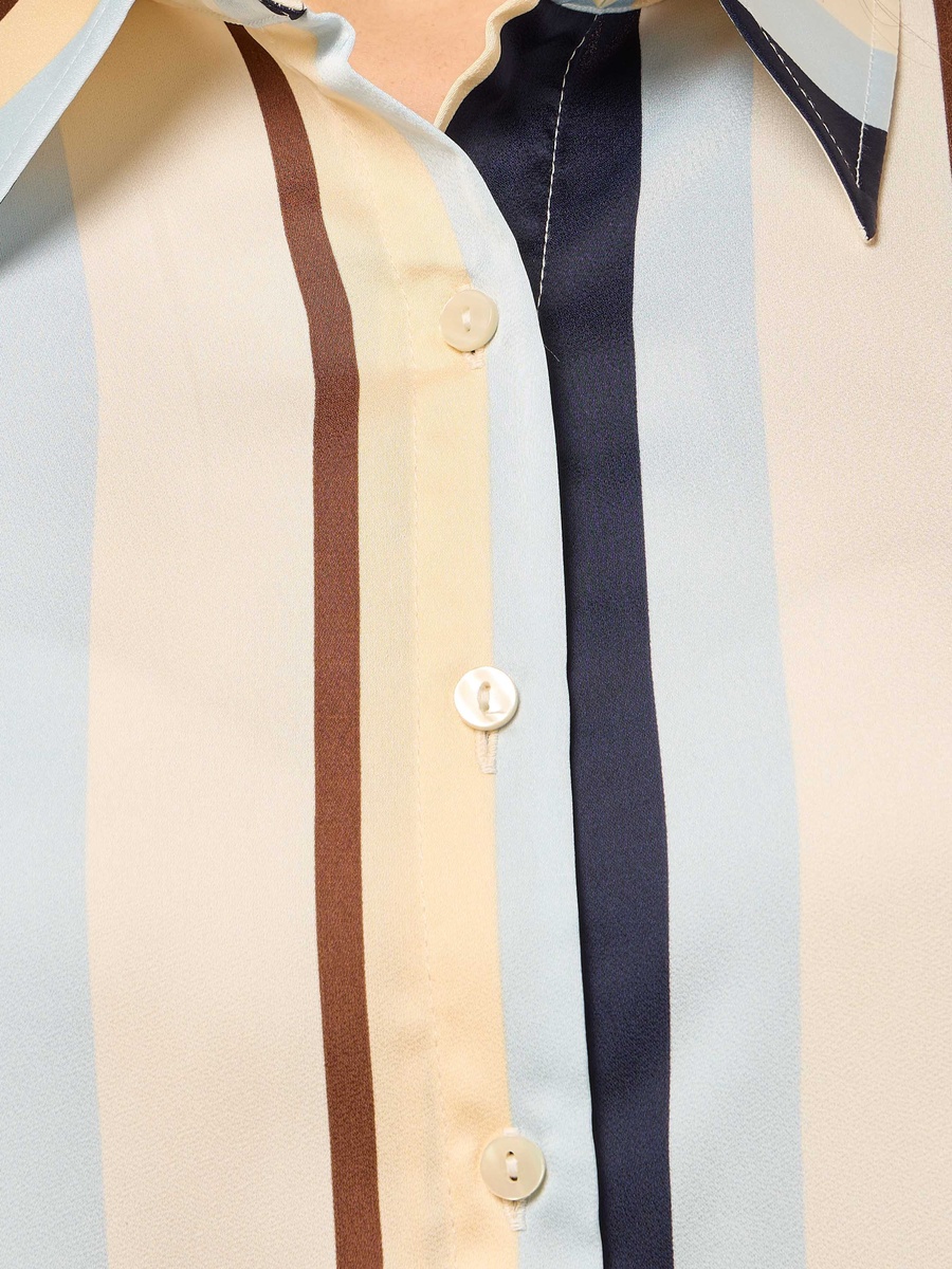 Oversized Striped Satin Shirt