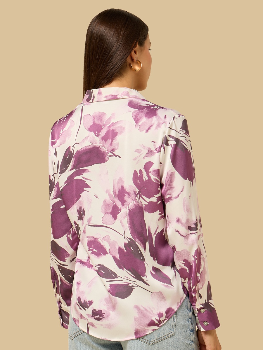 Printed Oversized Satin Shirt