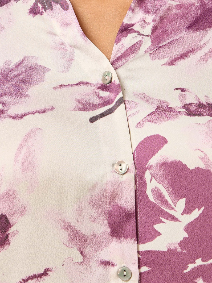 Printed Oversized Satin Shirt