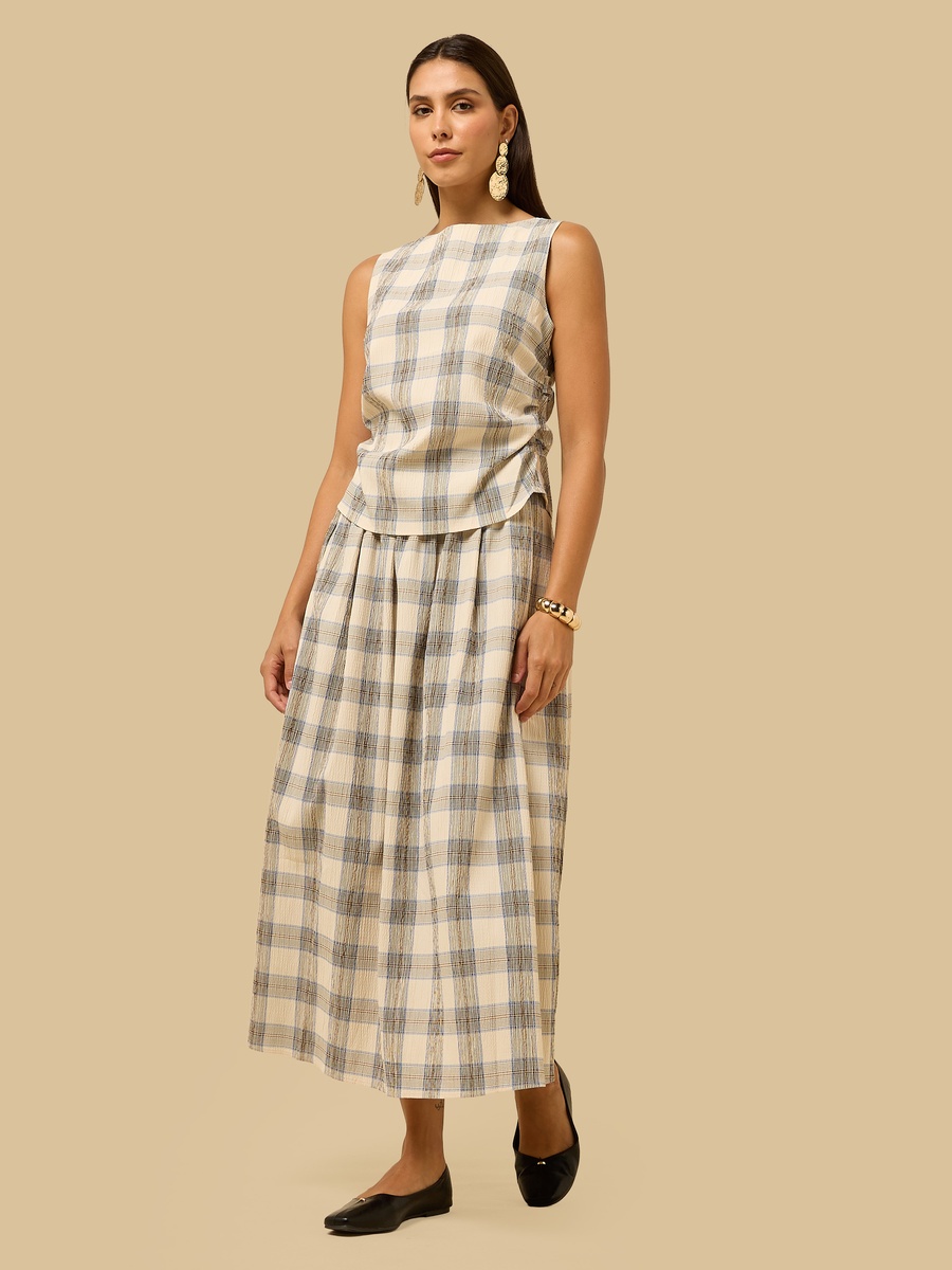 Checked Maxi Skirt