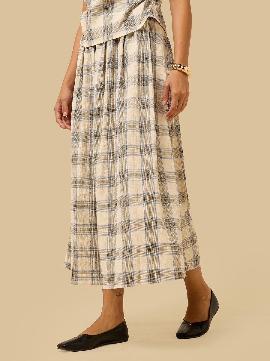 Checked Maxi Skirt