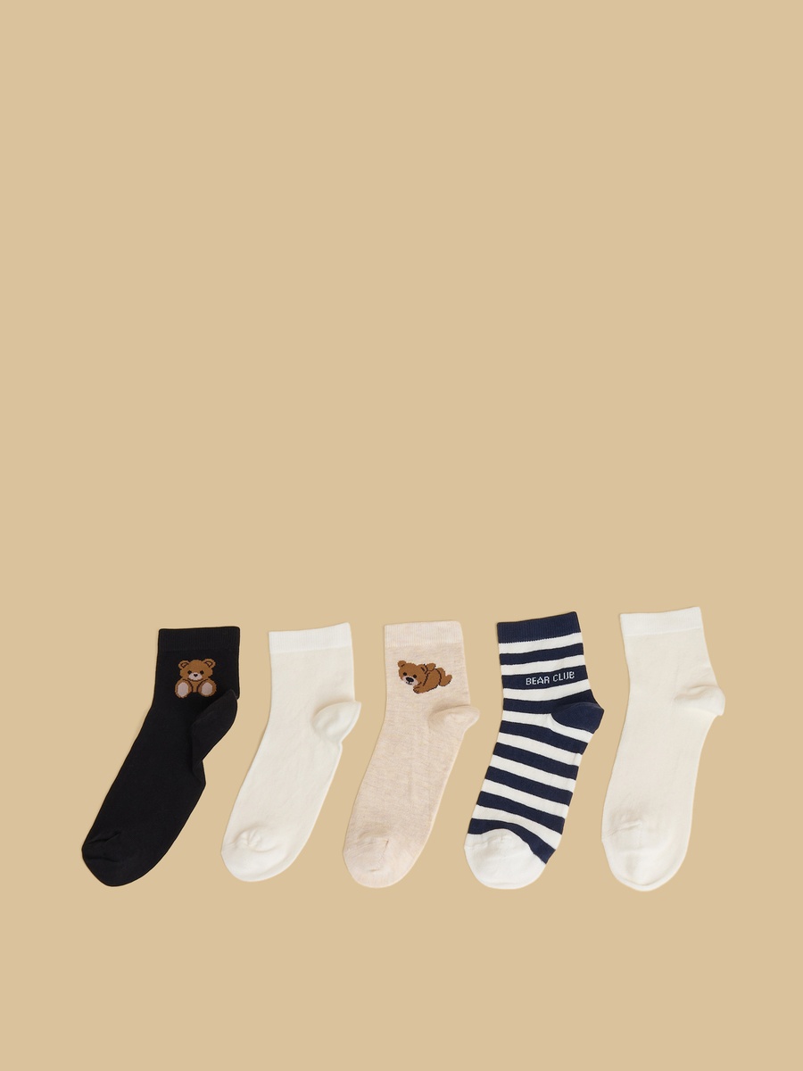 Pack of 5 - Assorted Print Socks