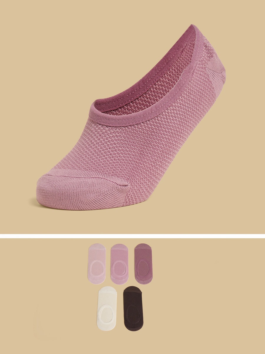 Pack of 5 - Textured No Show Socks