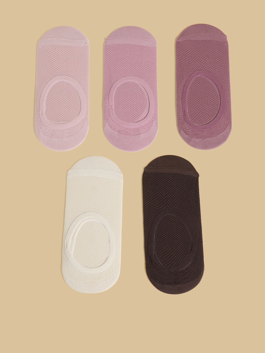 Pack of 5 - Textured No Show Socks