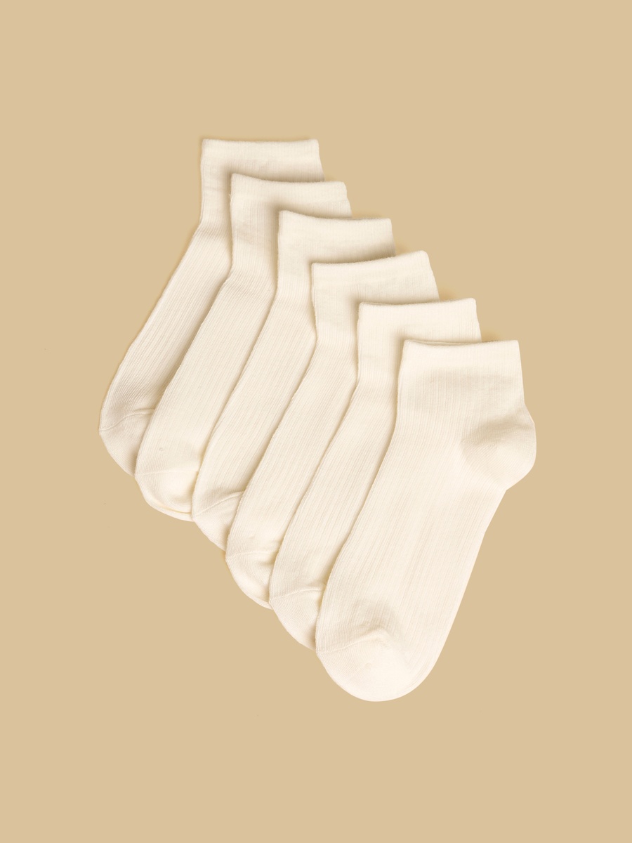 Pack of 6 - Ribbed Ankle Length Socks