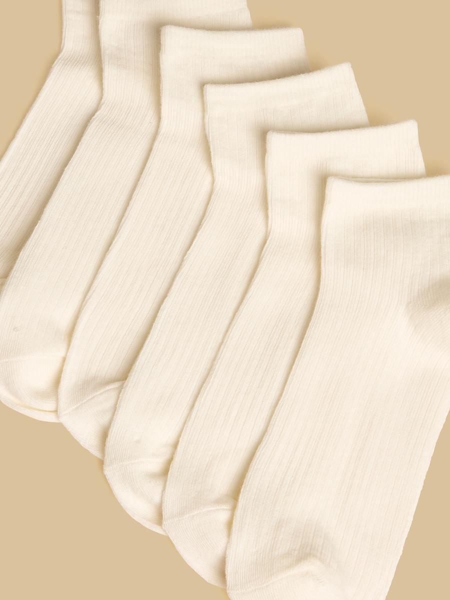 Pack of 6 - Ribbed Ankle Length Socks