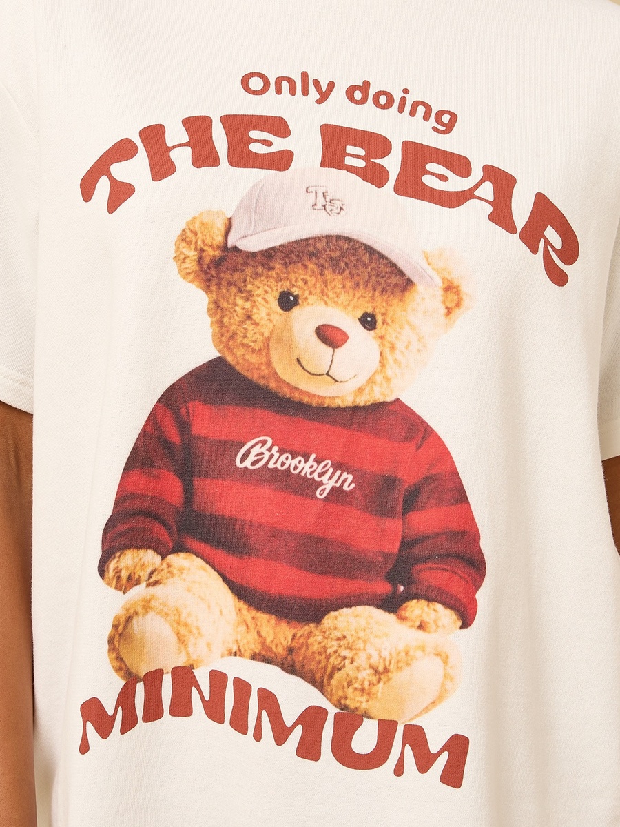 Teddy Bear Print Oversized T-Shirt