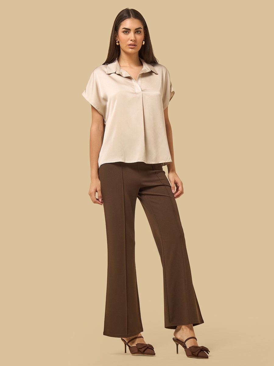Satin Collared Top