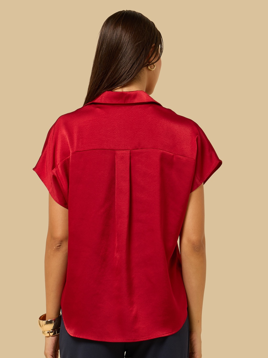 Satin Collared Top