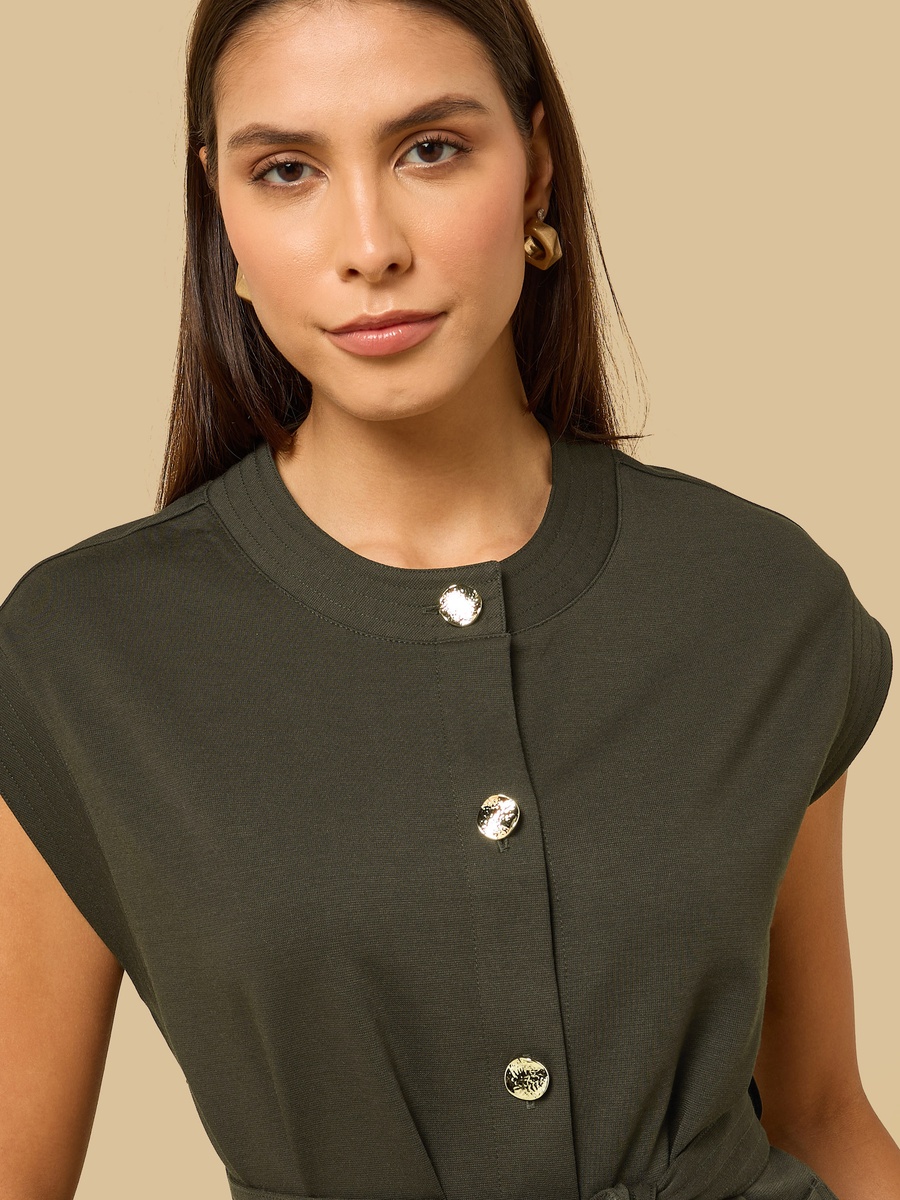 Short Sleeves Top with Belt