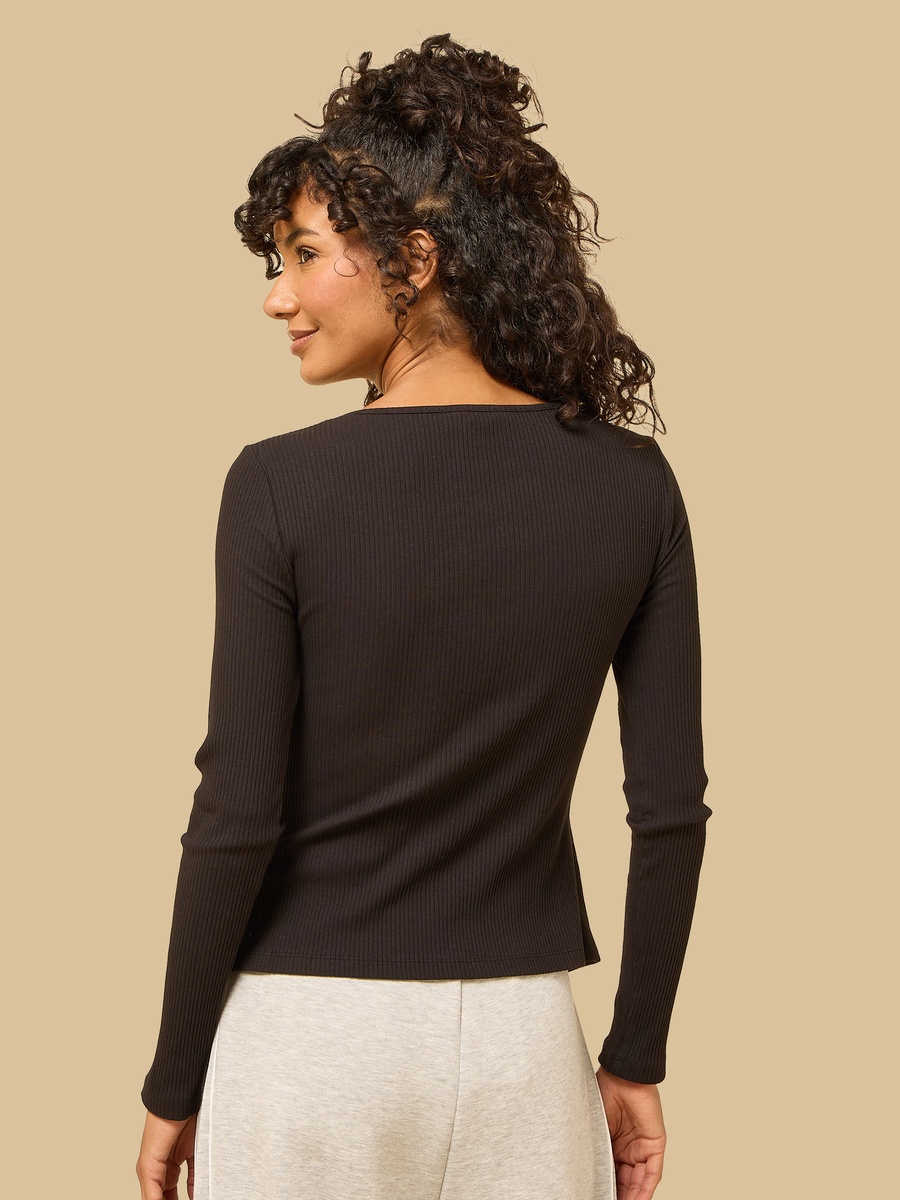 Lace Trim V-Neck Top