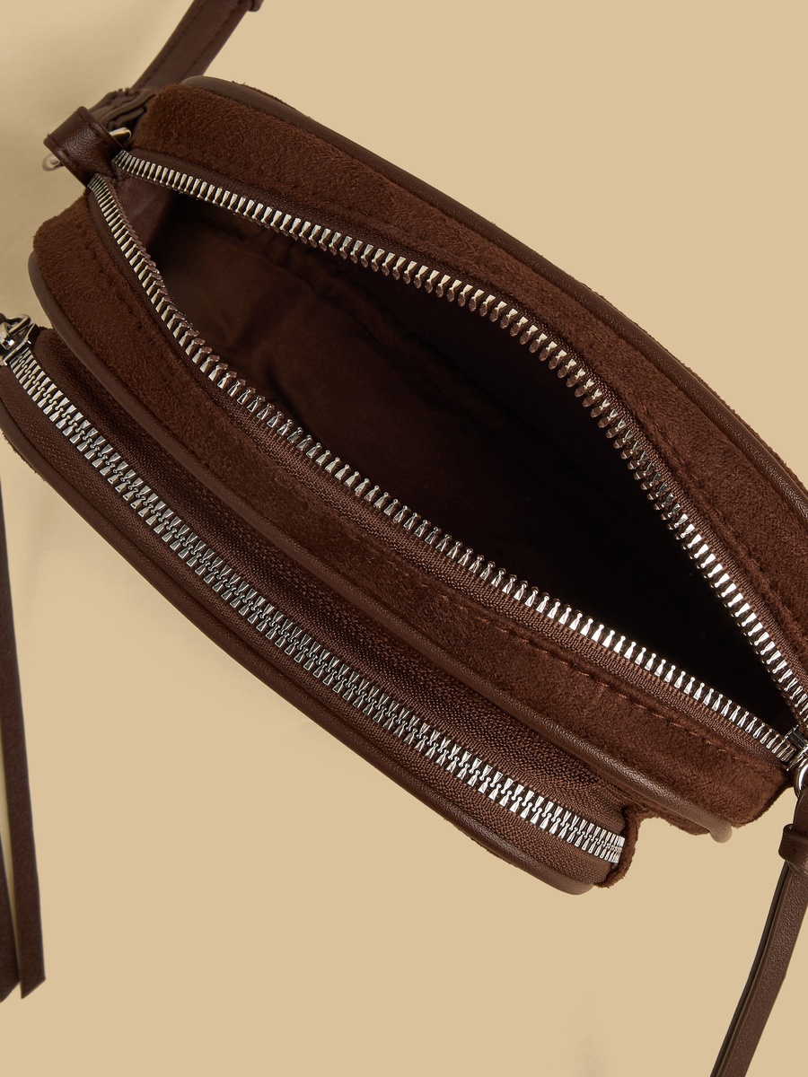 Textured Crossbody Bag with Adjustable Strap