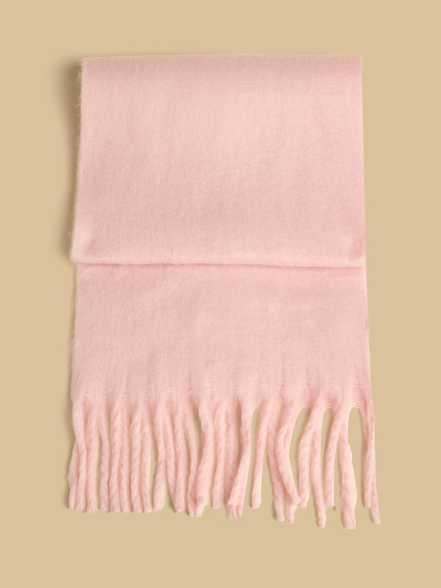 Plain Scarf with Tassel Detail