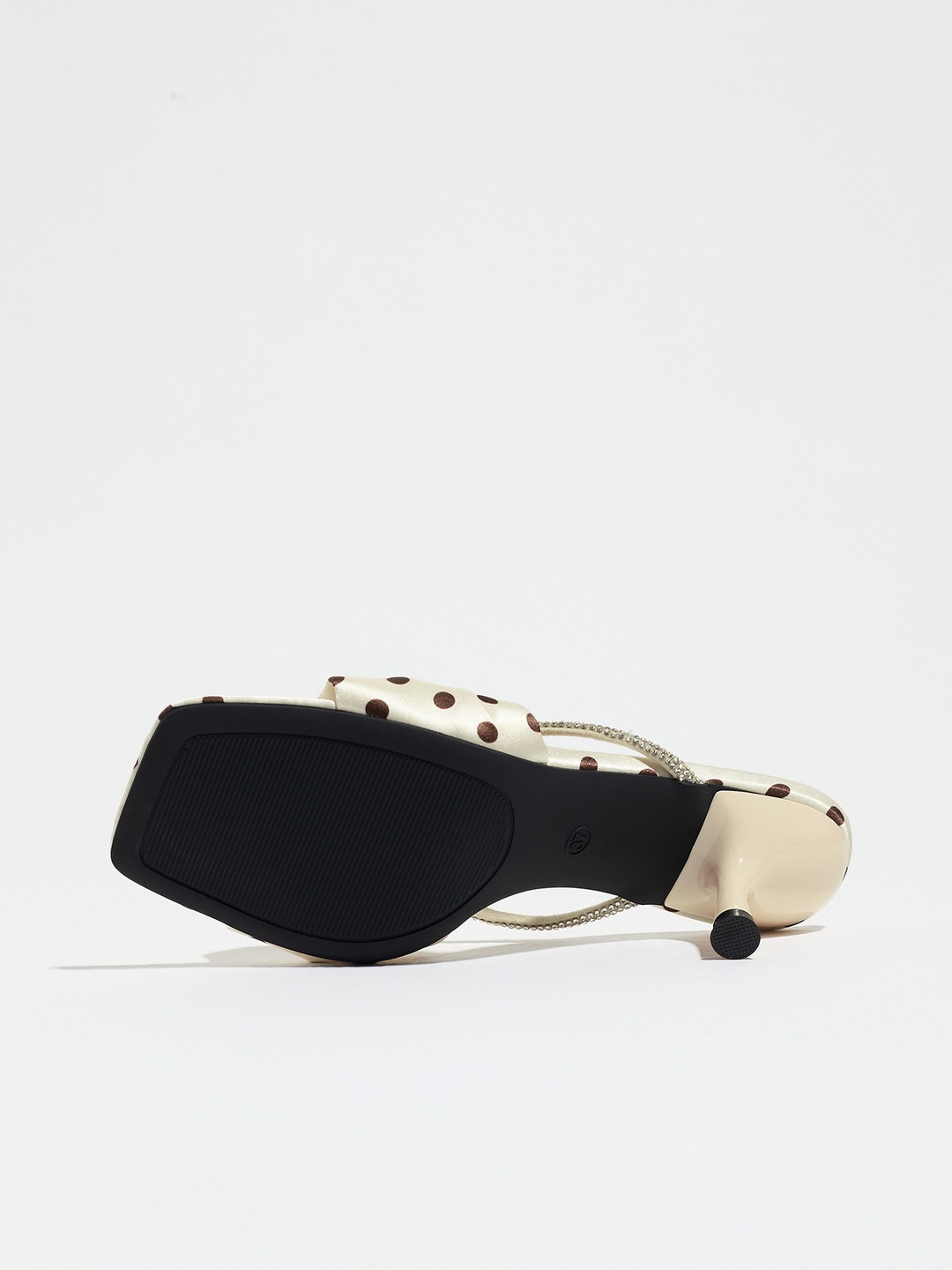 White Polka Dot Bow Low Heel Mules