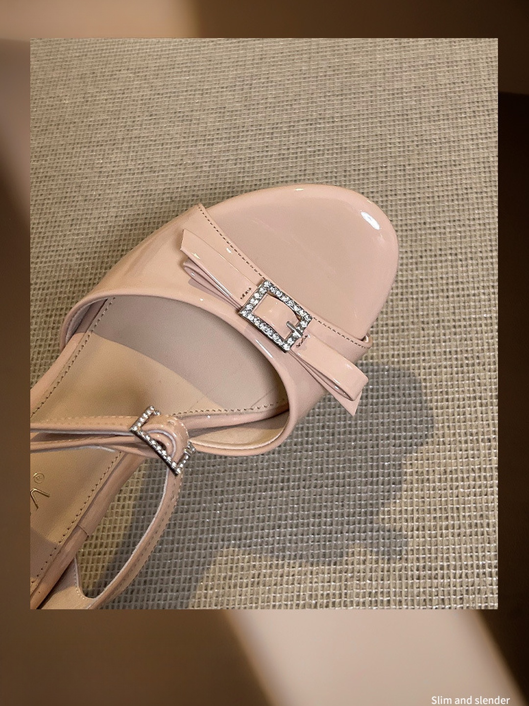 Beige Platform High Heel Sandals with Bow Detail