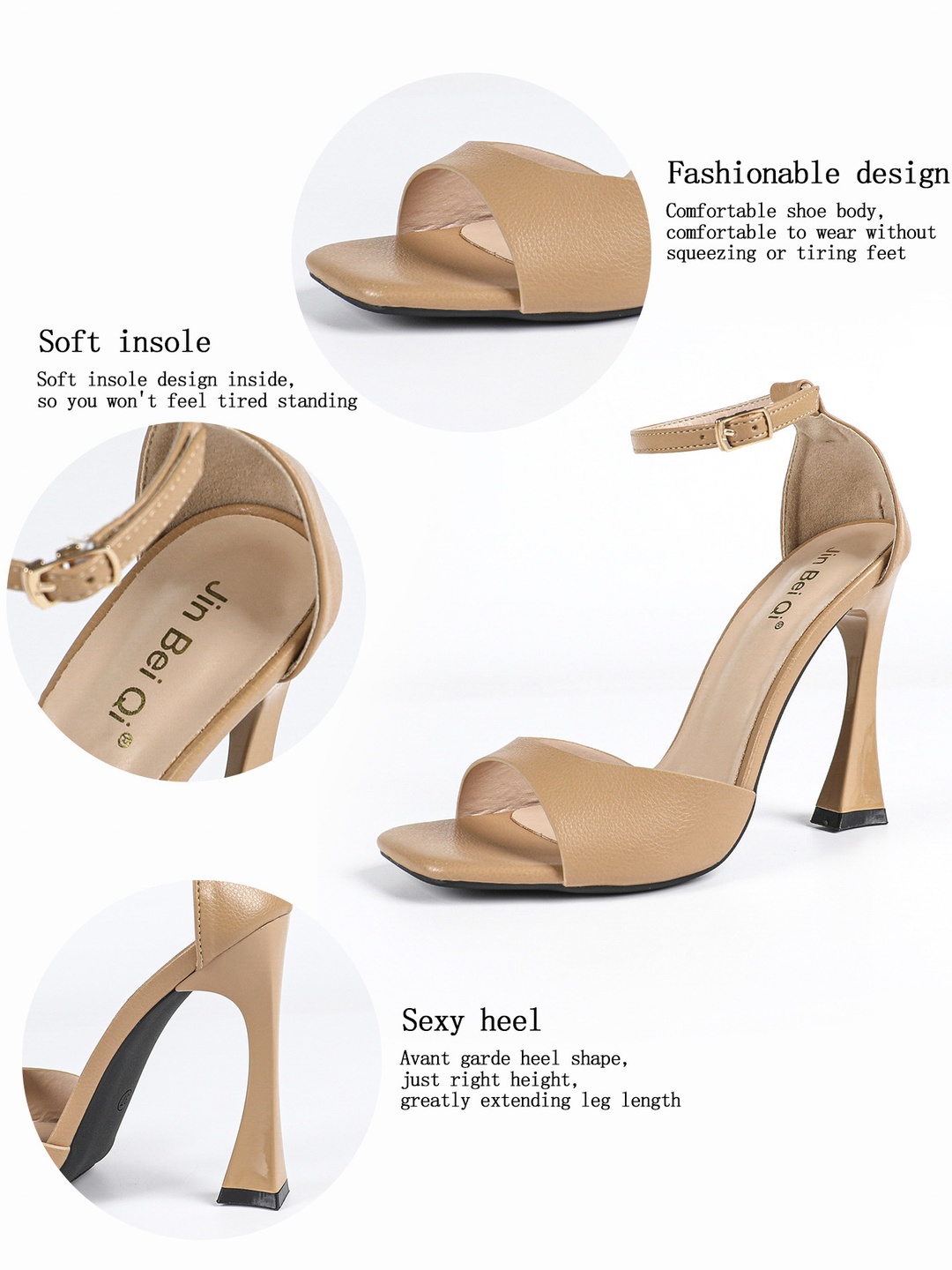Women Ankle Strap Open-Toe High Heel Sandals