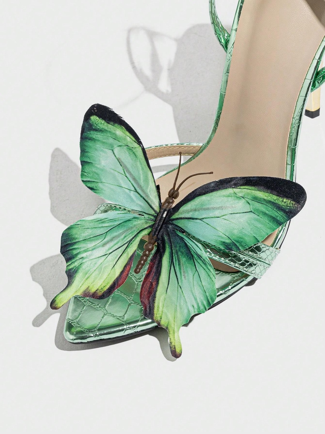 Butterfly Stiletto Heels with Ankle Strap