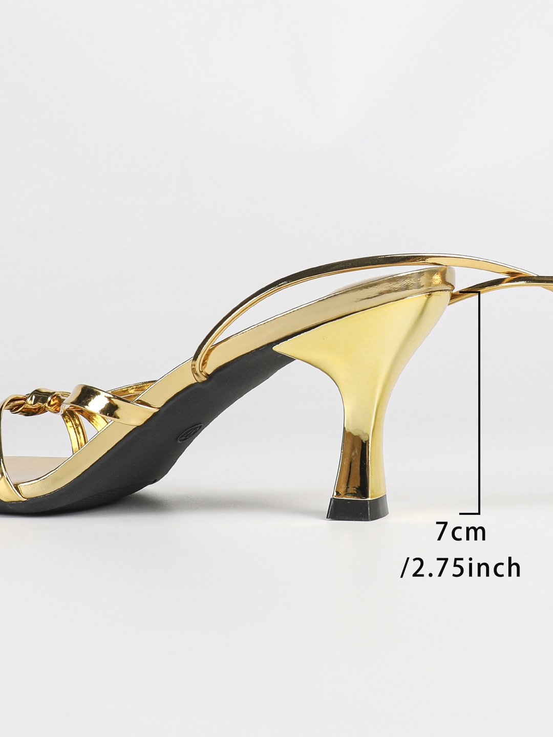 Gold Lace-Up Strappy Open-Toe High-Heel Sandals