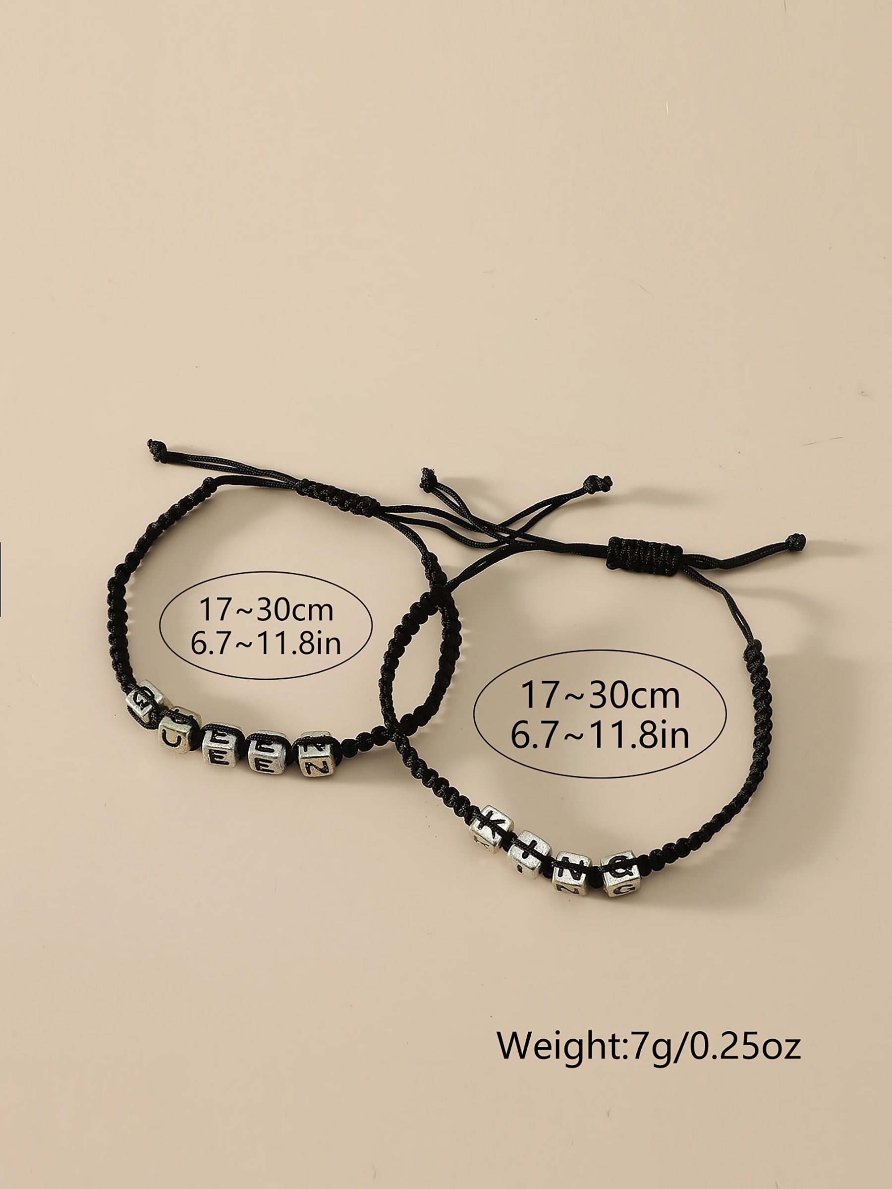 Black Slogan Charm Bracelet