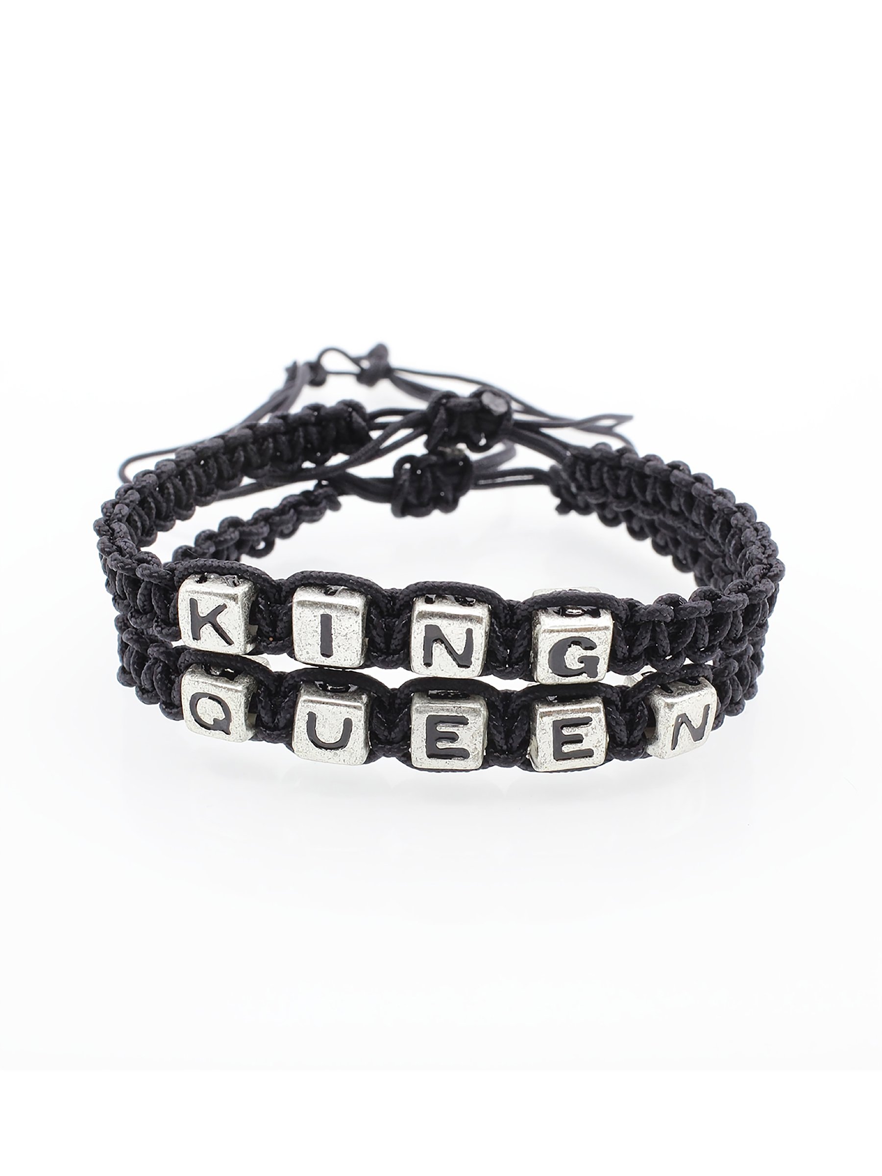 Black Slogan Charm Bracelet