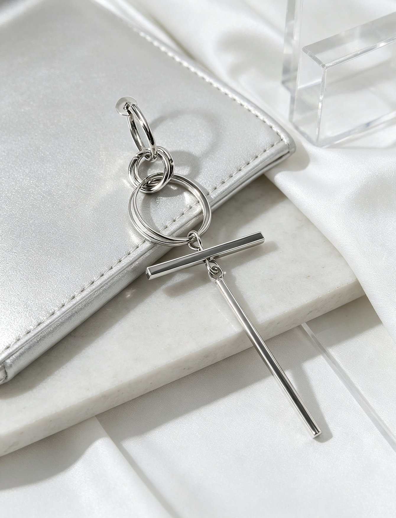 Silver Solid Dangle Earrings