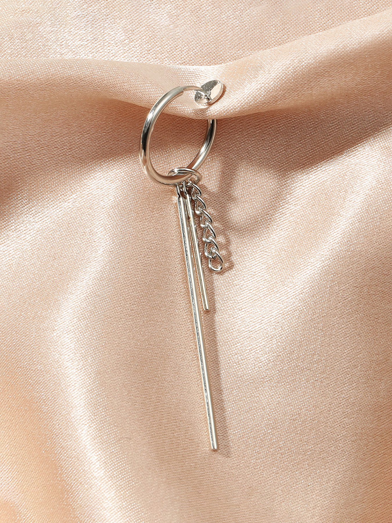 Silver Solid Dangle Earrings