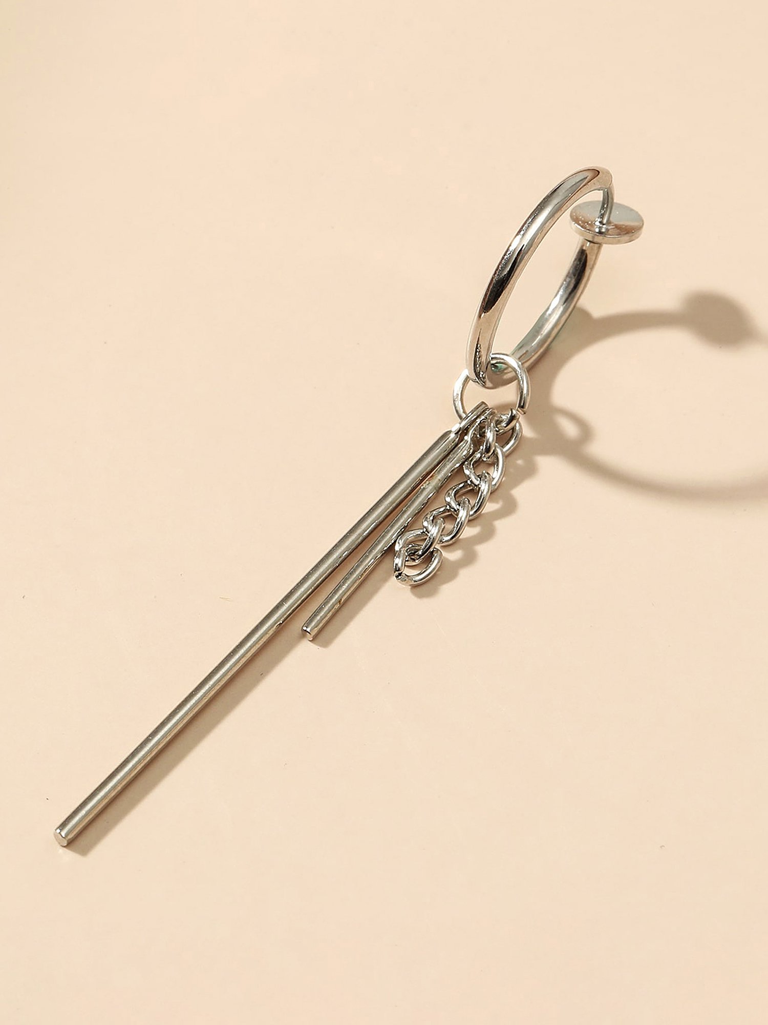 Silver Solid Dangle Earrings