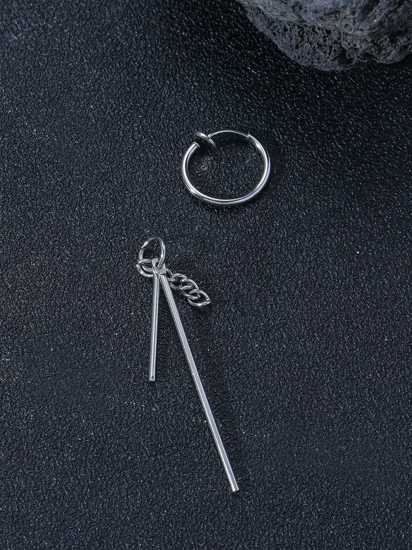 Silver Solid Dangle Earrings