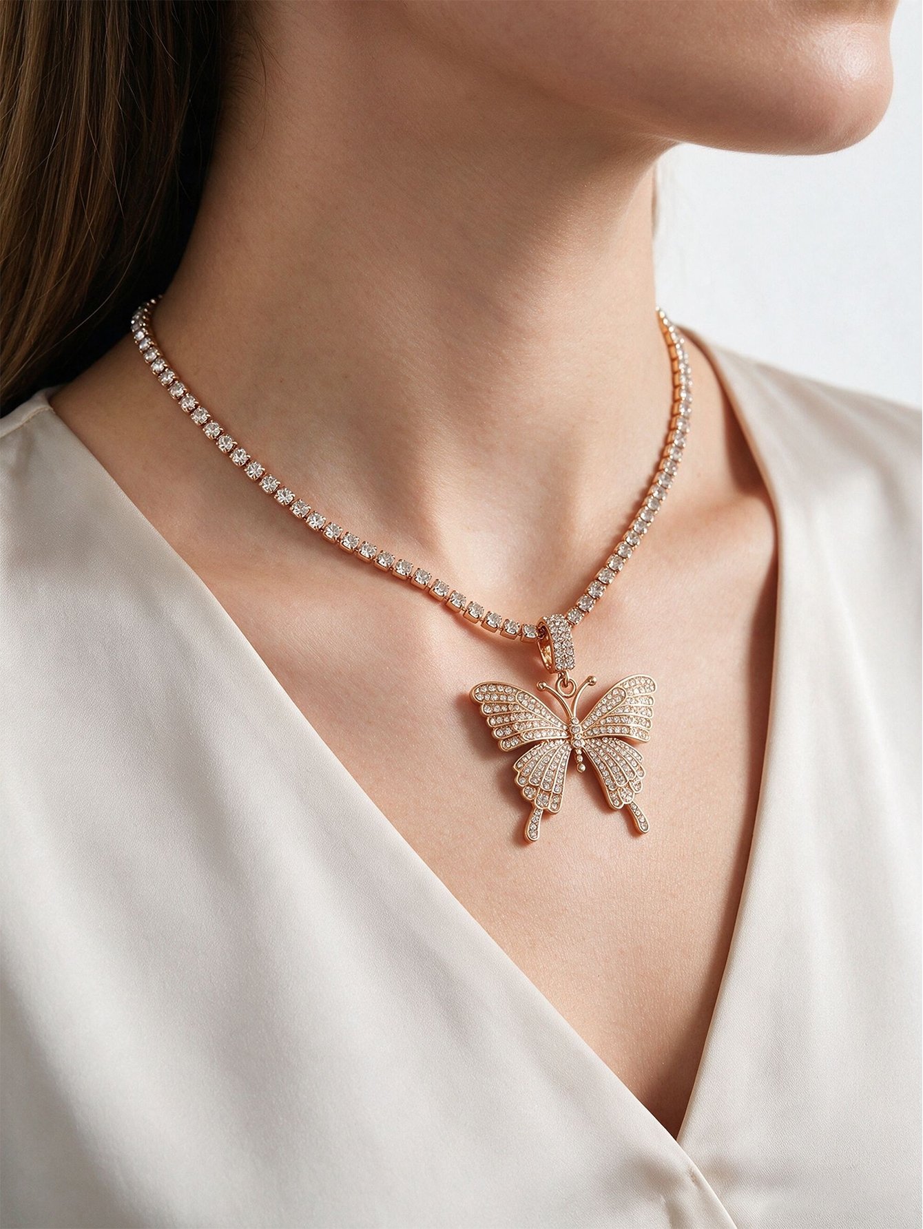Gold Butterfly Pendant Necklace