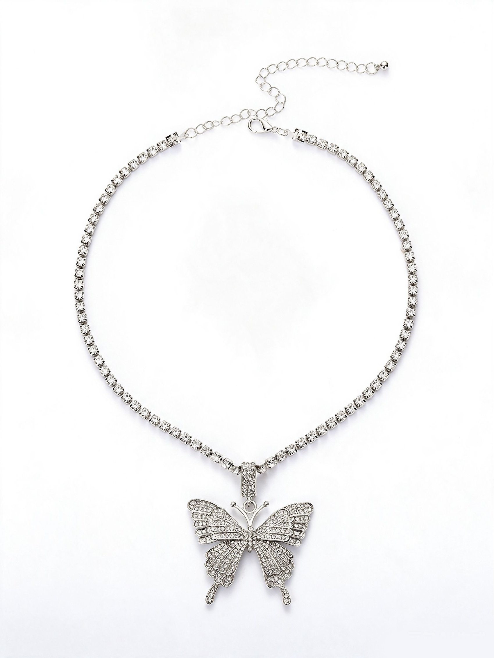 Silver Butterfly Pendant Necklace