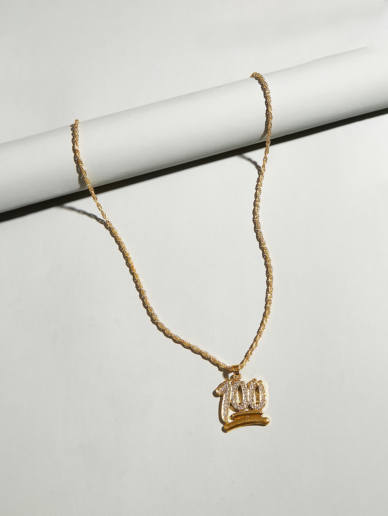 Gold 100 Pendant Necklace