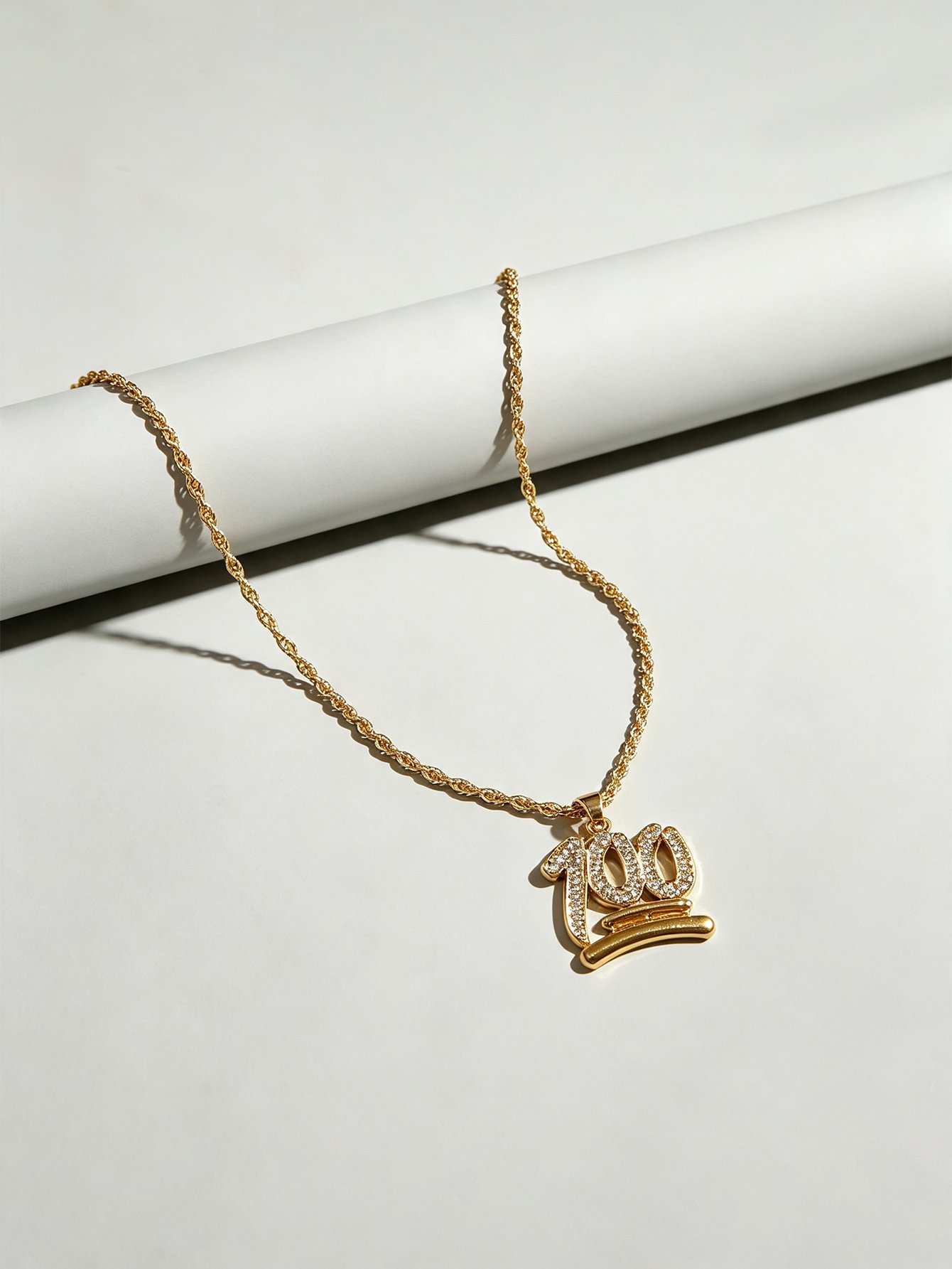 Gold 100 Pendant Necklace