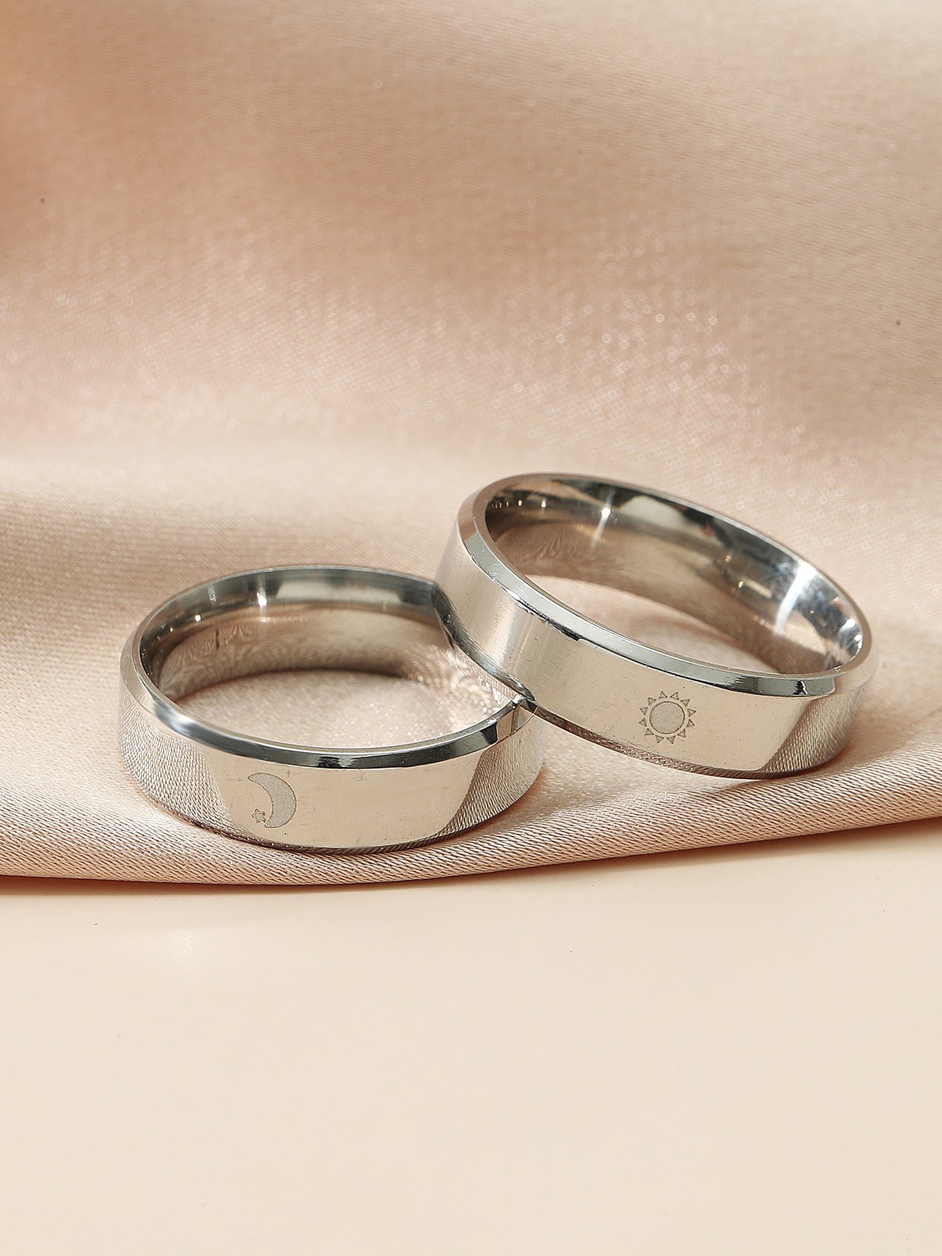Silver Sun and Moon Ring