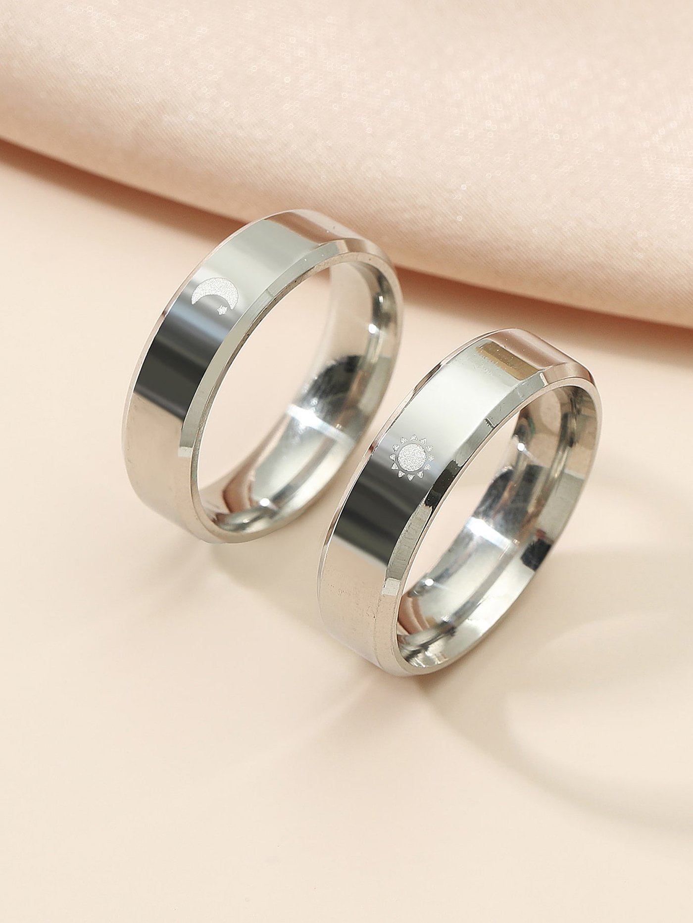 Silver Sun and Moon Ring
