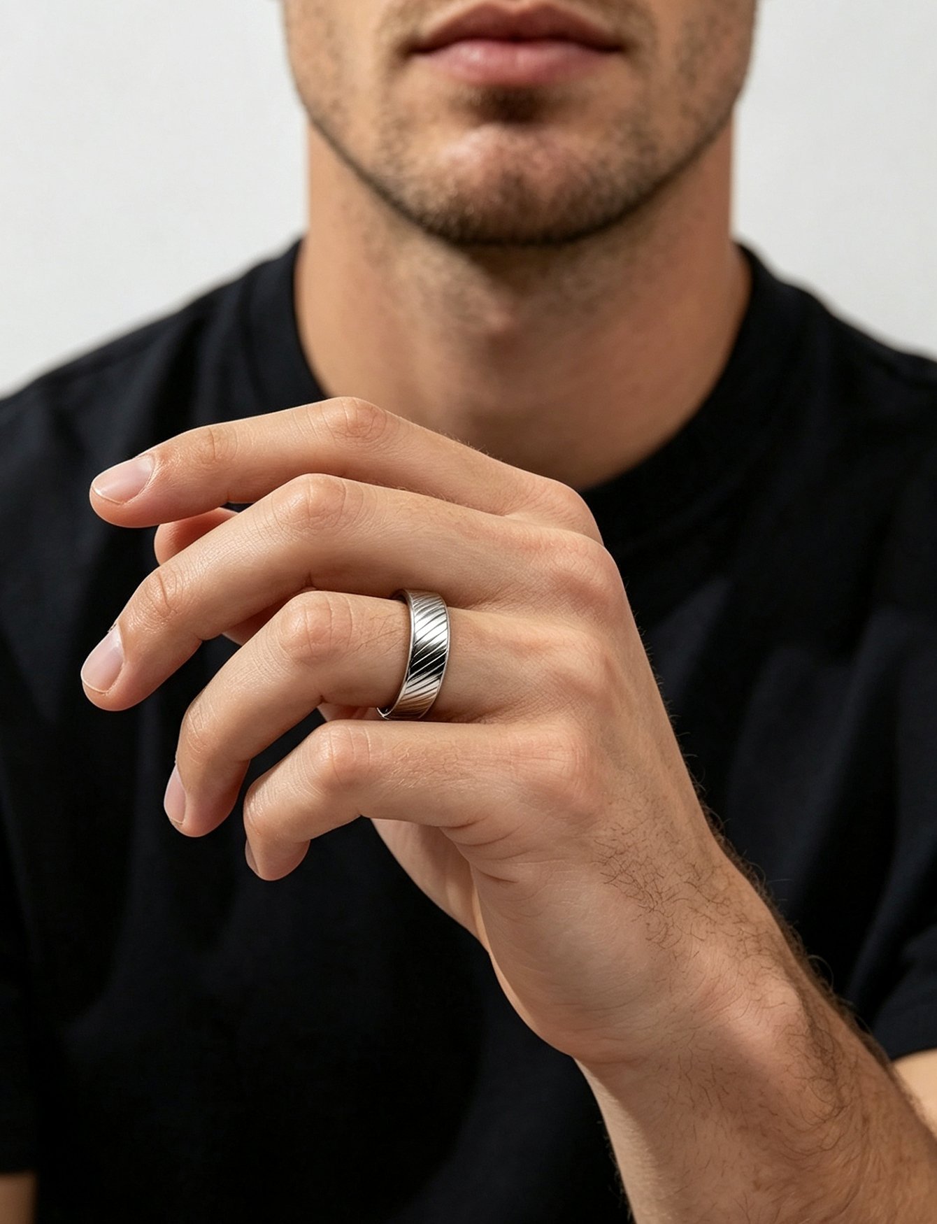 Silver Groove Ring