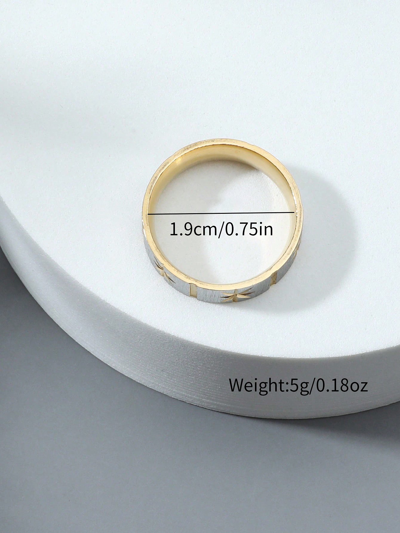 Gold and Silver Compass Star Ring