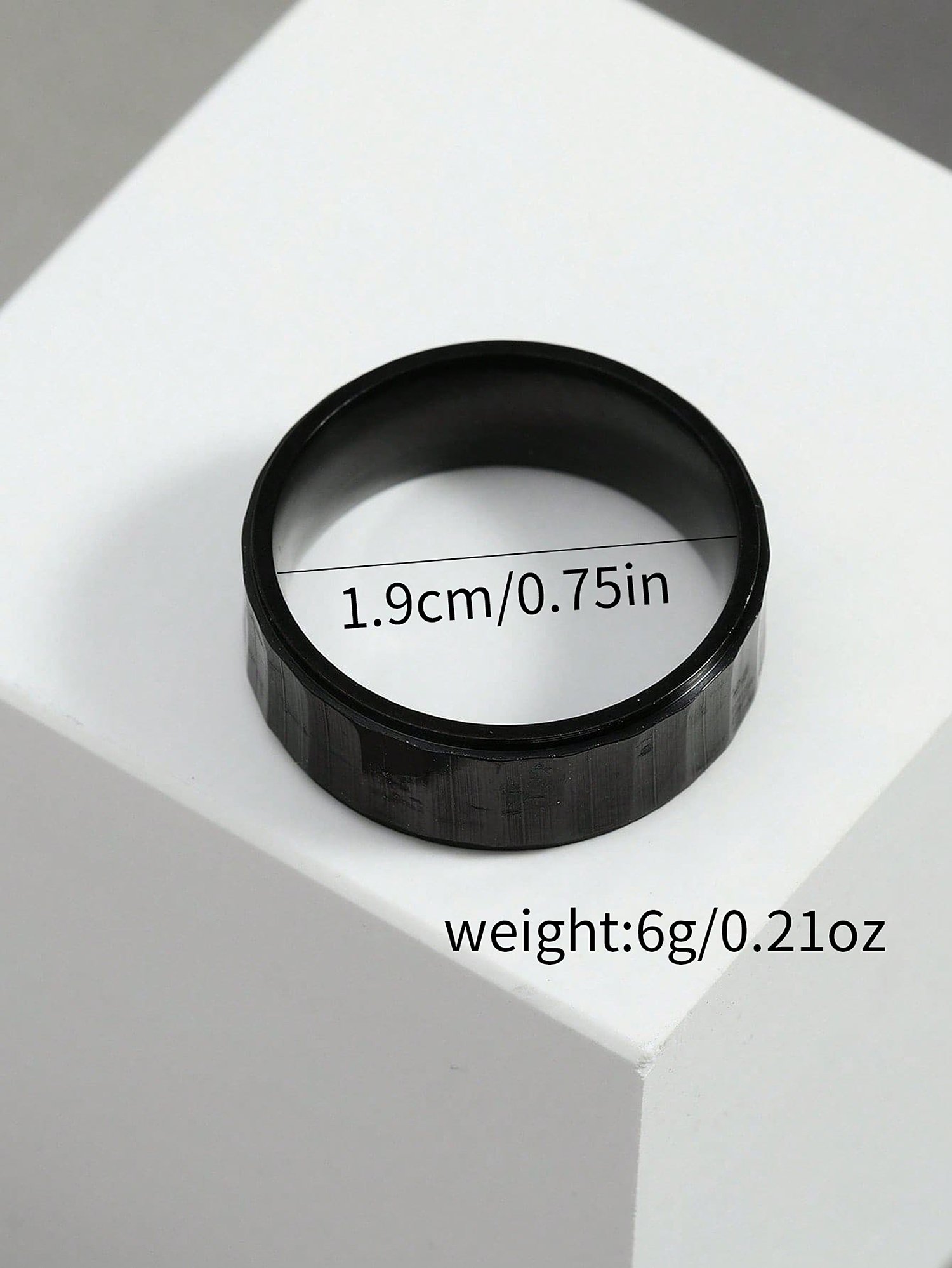 Mens Black Minimalist Band Ring