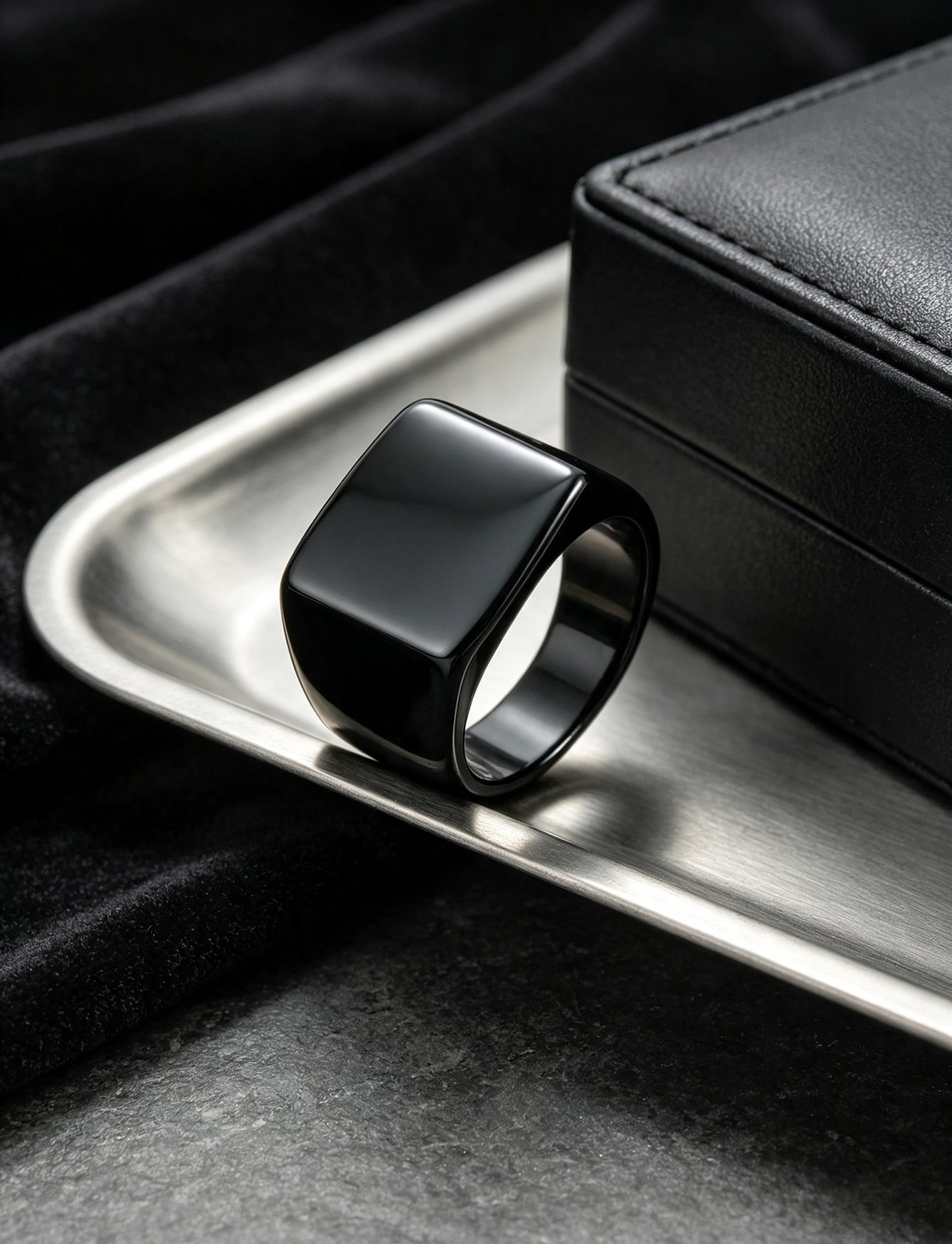 Black Square Signet Ring