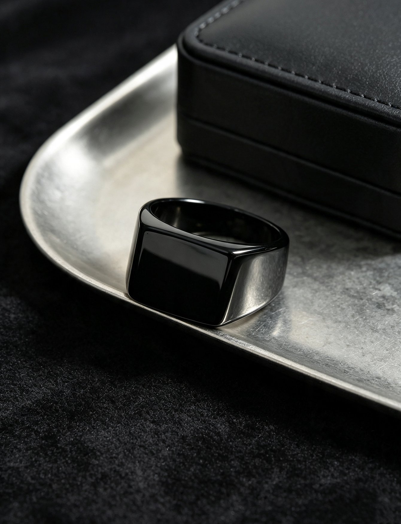 Black Square Signet Ring