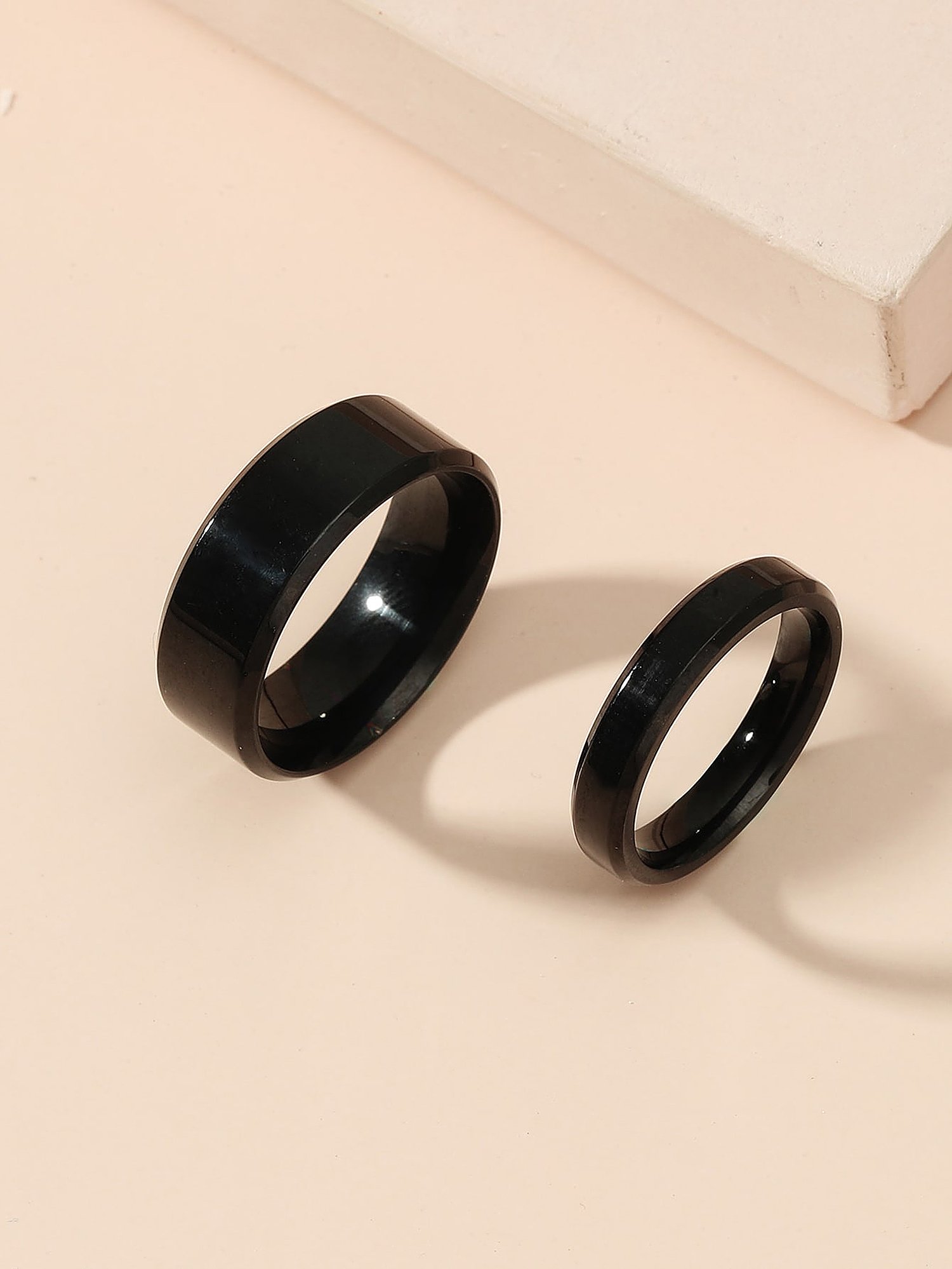  Black Two-Piece Ring Set