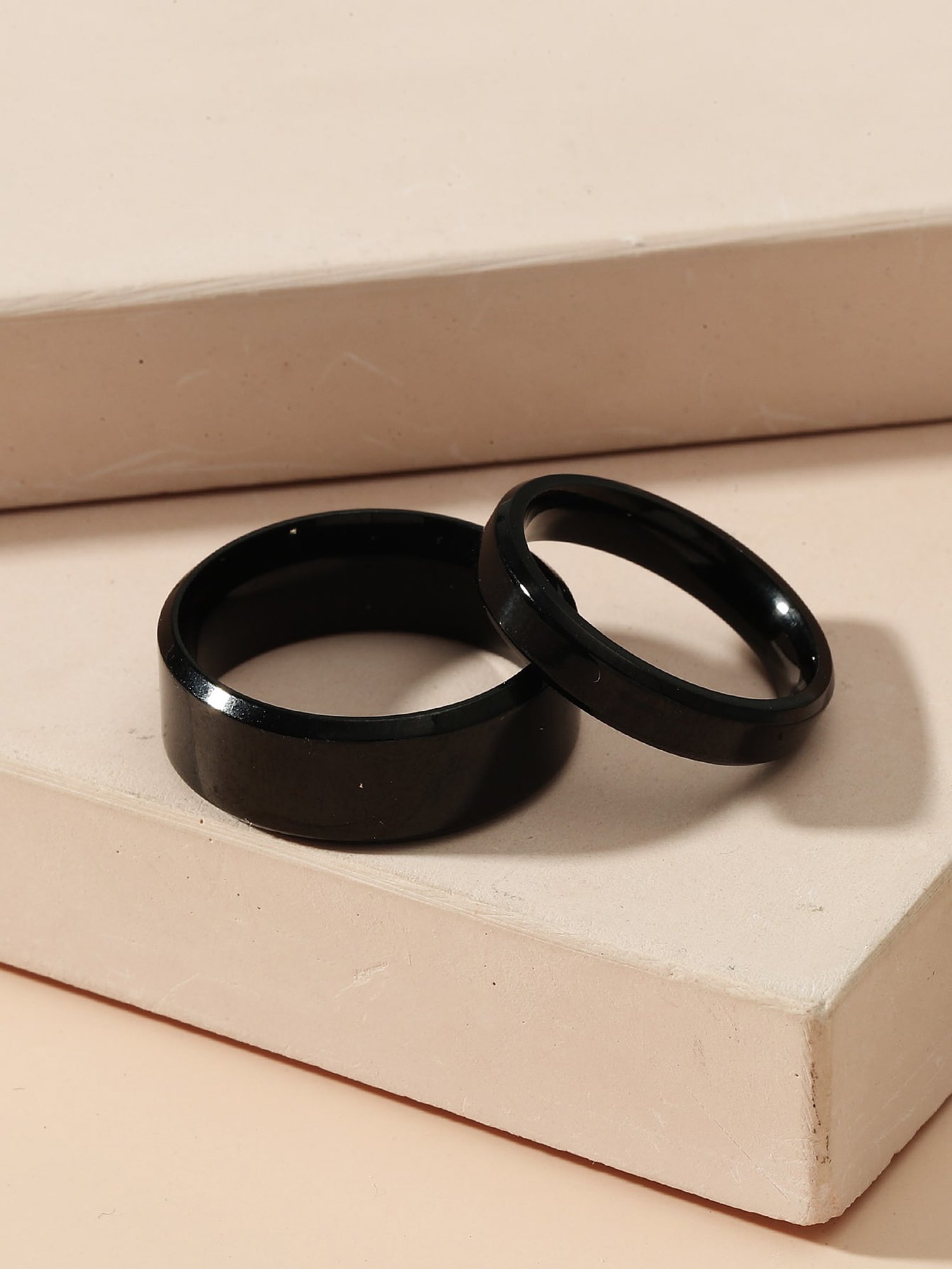  Black Two-Piece Ring Set