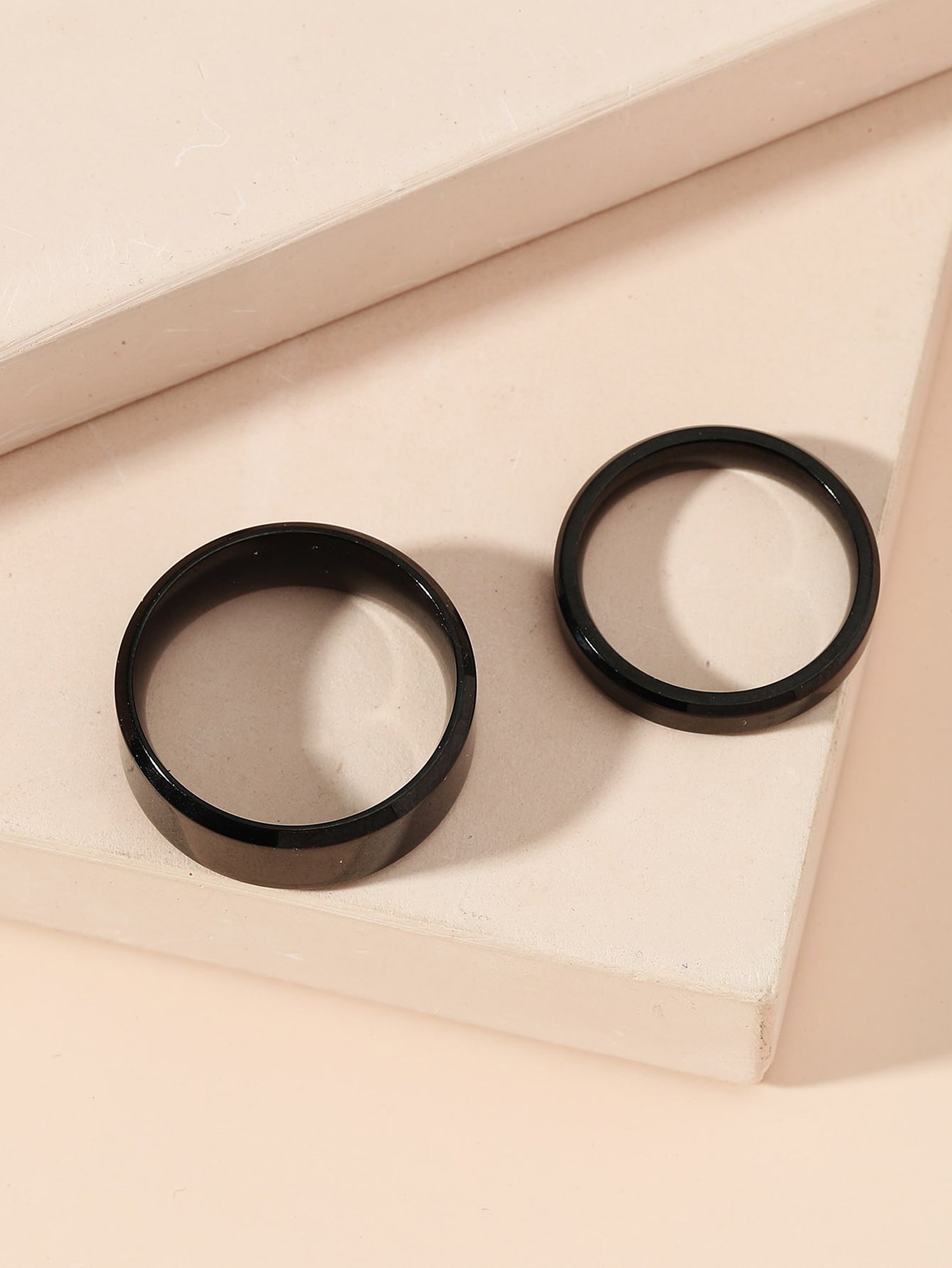  Black Two-Piece Ring Set