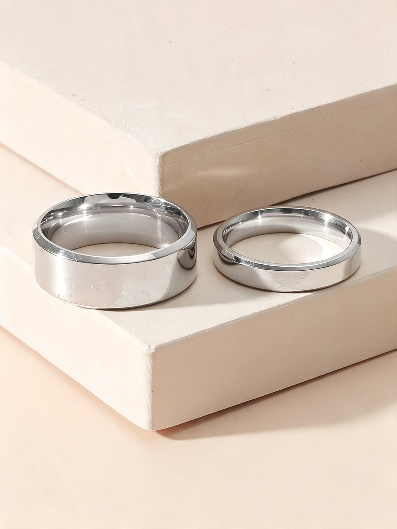  Silver Two-Piece Ring Set